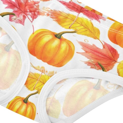 Watercolor Pumpkin Autumn Orange Toddler Underwear Custom 2t Cotton Cute Panties Girl Durable Briefs Girls Undies4
