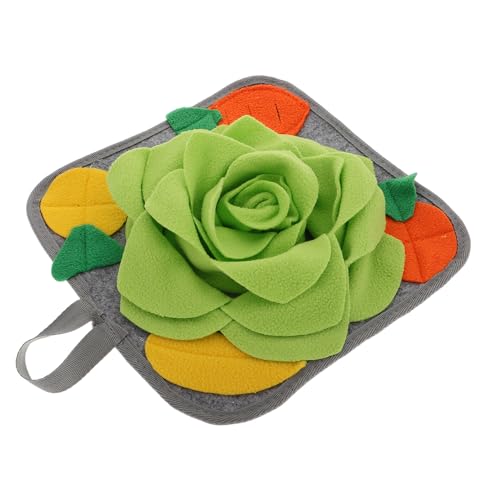 QUMIIRITY うさぎ用スローフィーディングマット 嗅覚刺激インタラクティブおもちゃ ハムスター 小動物対応 噛みき防止 遅食促進グリーン