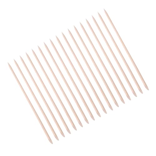 Healeved 17.8cm Wooden Manicure Stick Double-end Cuticle Tool Set for Nail Polish Remover