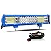 SKYWORLD 38cm 216W Barre Lumineuse LED de Travail Bleu Spot D'inondation Combo Faisceau Barre LED 4x4 avec Interrupteur à bascule Câblage Voiture Camion Tracteur Offroad Véhicules ATV Utvs