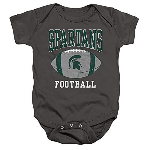 MSU Spartans Michigan State Official Football Ball Unisex Infant Snap Suit for Baby,Charcoal, 24 Months