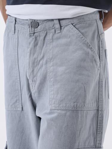Image of Urbano Fashion Men's Loose Mid Rise Baggy Fit Cargo Jeans with 6 Pockets Non-Stretchable
