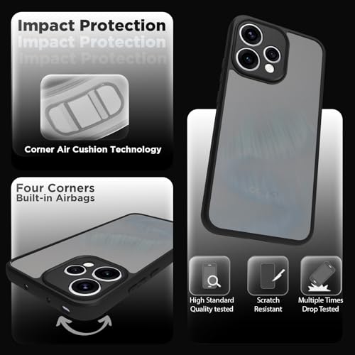 Image of RIGGEAR Shockproof Sleek Hybrid Armor Back Cover Case for Oppo Reno15, Reno 15 5G (Smoke Black Matte PC + Black TPU Bumper)