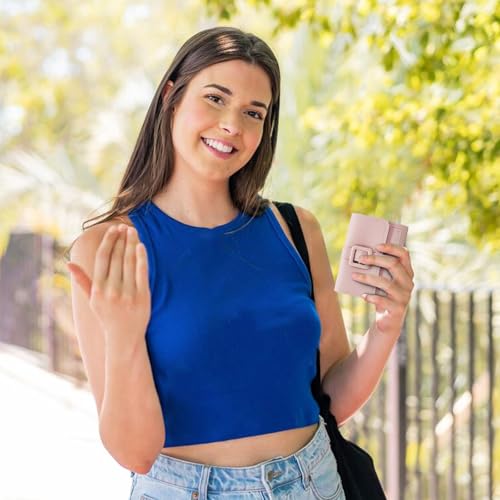 Women’s Short Wallet, PU Leather Fresh and Simple Card Holder Purse with ID Card Window Fashionable Wallet (Pink)4