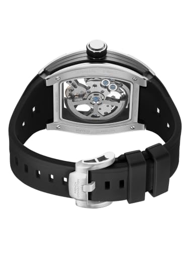 Image of French Connection Limited Edition | Stealth Series | Skeleton Dial | Stainless Steel Case | Premium Silicone Strap | Automatic Watch for Men - FCA48