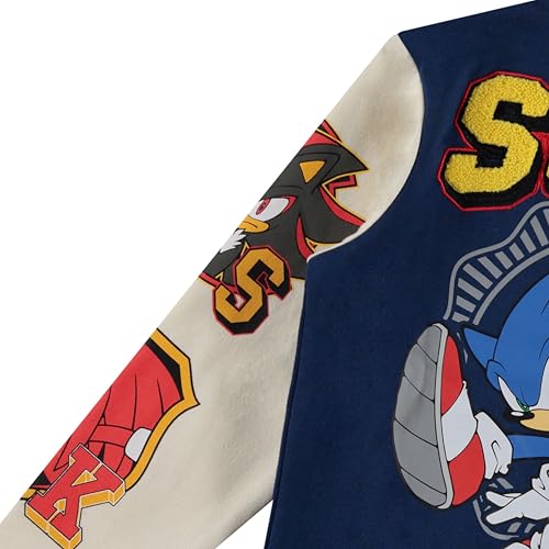 Image of SEGA Boys' Sonic The Hedgehog Varsity Jacket- Sonic, Tails, Shadow and Knuckles Little Boys Sizes 4-18