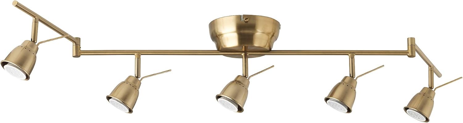 IKEA BAROMETER ゴールド 5灯スポットライト Ikea Barometer Ceiling Track Light, 5 Adjustable Spots, Brass