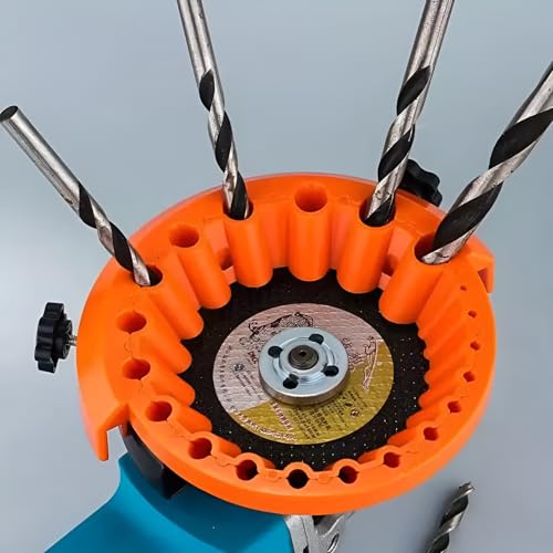 Image of Manual Drill Bit Sharpener Attachment (2-13 mm) - Heavy-Duty Plastic Angle Grinder Guide with Precision Sharpening | DIY & Professional Drill Bit Renewal Tool
