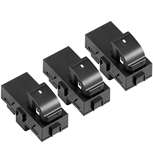 LCWRGS 3pcs Passenger Power Window Control Switch Buttons Compatible with 2008-2011 Chevy HHR, 2007-2013 Chevy Silverado/Tahoe/Suburban/GMC Sierra/Yukon/Acadia, 22895545, 15888174