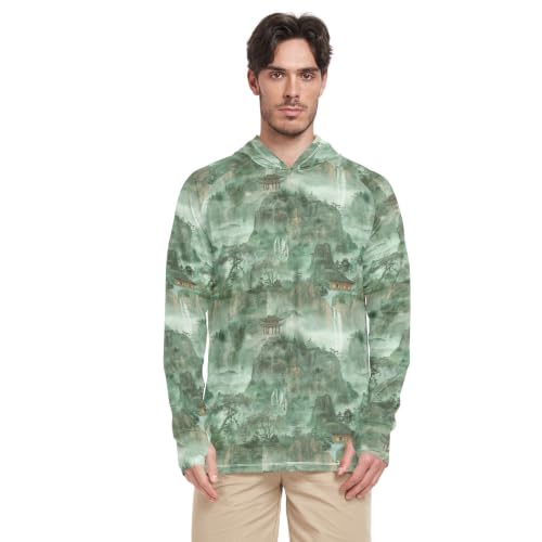 Sweat à capuche de protection solaire homme pour le sport outdoor vert