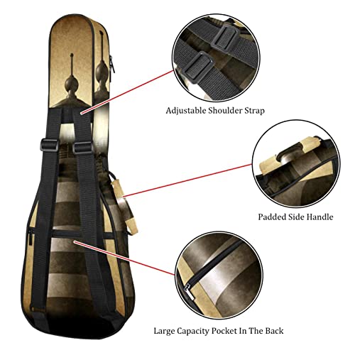 Sac à dos imperméable pour ukulélé avec bandoulière réglable Motif phare sur vieux papier Oxford - Les Beatles, Paul McCartney, John Lennon, RIngo Starr, George Harrison Sac à dos imperméable pour ukulélé avec bandoulière réglable Motif phare sur vieux papier Oxford – Image 4