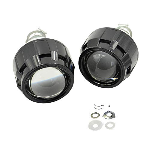 2.5”Mini Projector Lens LHD Bi-xenon Projector Lens with Black Shrouds High Low Beam Car Headlight fit for H1 H4 H7 Car Motorcycle Headlight Retrofit