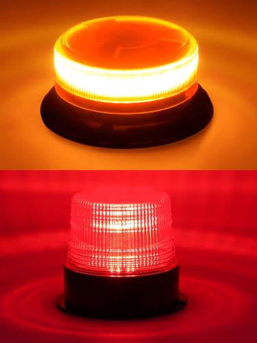 AnTom Wireless LED Strobe Light-12-24v Battery Amber Emergency Magnetic Flashing