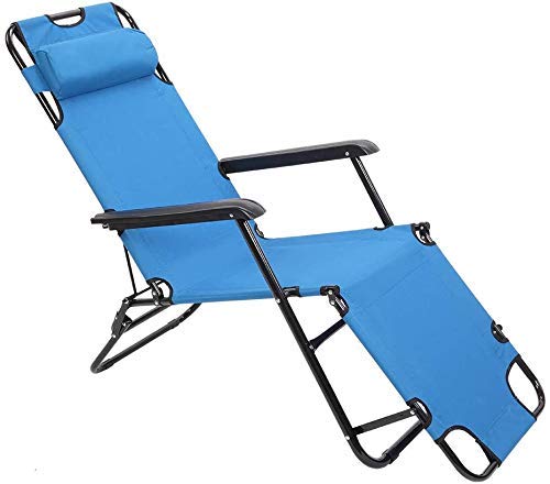 MOHAK Adjustable Easy Chair for Relax, Portable Zero Gravity Chair Outdoor Pool Beach Lawn Lounge Chair