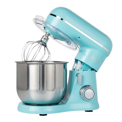 Image of Kitchen in the Box Stand Mixer, 3.5 QT Small Kitchen Electric Stand Mixers, 10-Speed Portable Lightweight Dough Mixer for Daily Use with Egg Whisk, Dough Hook, Beater (Blue)