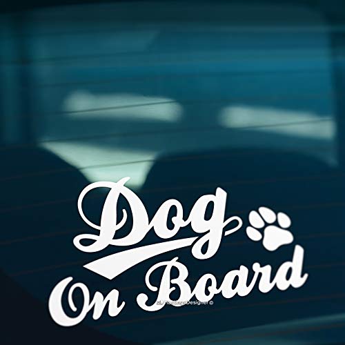 HastingsDesigner Dog On Board S2 - Pegatina de vinilo para coche, furgoneta, ventana, parachoques Cover
