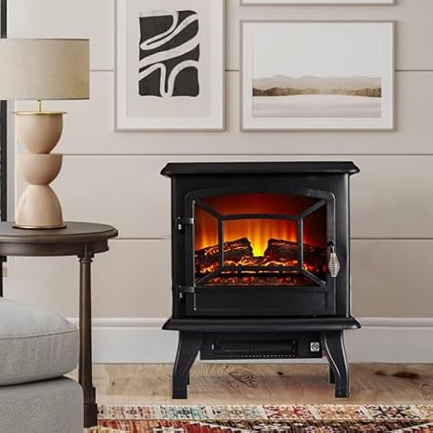 Panana Portable Electric Stove with Flame Effect Cover