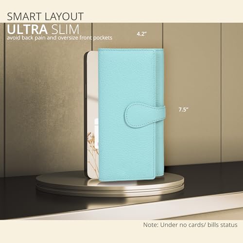 Image of Real Leather Women Wallet Leather with RFID Blocking -Trifold Card Holder Designer Ladies Clutch with ID Window Wallets