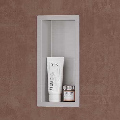 doporro Wandnische Bad Silber 15cm x 30cm x 8,3 cm | Duschablage befliesbar aus Edelstahl | Duschregal Unterputz-Montage