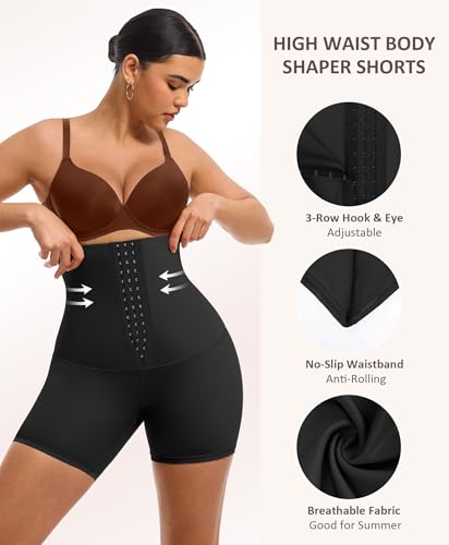 image for FeelinGirl High Waist Body Shaper Shorts Shapewear for Women Tummy Con