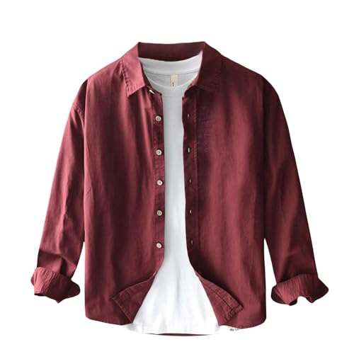 Chemise homme coton et lin manches longues coupe ample et loisirs