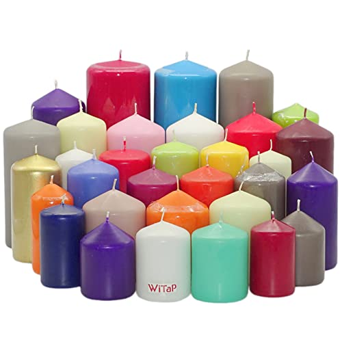 10 kg Witap Stumpenkerzen Qualitätskerzen Blockkerzen Kerzenpaket Set farblich bunt gemischt 1. Wahl – Bild 4