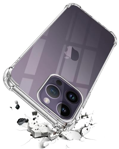 Image of Jkobi Shockproof Crystal-Clear Back Cover for Apple iPhone 14 Pro Max (Anti Yellow Case | Drop & Camera Protection | Hard Polycarbonate)