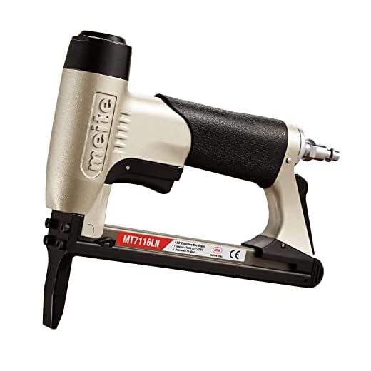 meite MT7116LN Pneumatic Upholstery Stapler 22 Gauge 71 Series 3/8" Crown 1/4" to 5/8" Length Long Nose Stapler Industrial Fine Wire Stapler