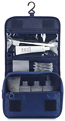 Image of Handcuffs Polyester Toiletry Travel Organizer, Large Capacity Suitcase Luggage Portable Dopp Kit Wash Bag (Blue)