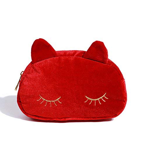 Preisvergleich Produktbild Jingyuu Federmäppchen, Kosmetiktäschchen, Kosmetiktäschchen, Kosmetiktäschchen, Baumwolle, rot, 23×5.5×11CM