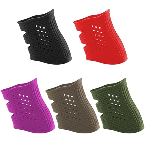 Tactical Pistol Holster Rubber Grip Glove Sleeve for Glock 17,19,20,21,22,23,25,31,32,34,35,37,38,41,43x,43x mos,48,48mos -5 Pack