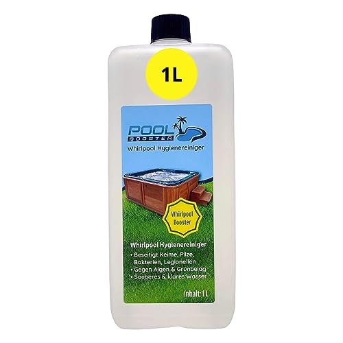 POOL BOOSTER Whirlpool Booster 1 L I Wasserpflege für Whirlpool I Pool Reiniger für klares Wasser I Whirlpool Pflege gegen Algen & Bakterien I für Dauer- & Schockchlorung geeignet