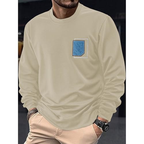 Sweats Chic Col Rond Homme Ample et Pull Décontracté de Mi-Saison