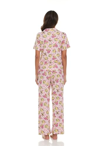 Spongebob Women’s Pajama Set, Soft Stretchy Pajamas with Pants and Short Sleeve, Notch Collar & Button Down Top4