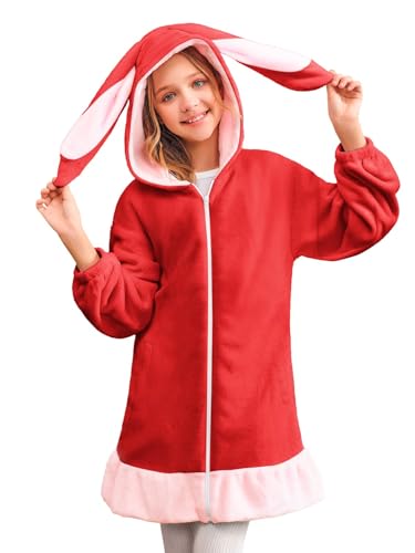 Sweat à capuche pour fille veste moelleuse et chaude avec fermeture éclair intégrale