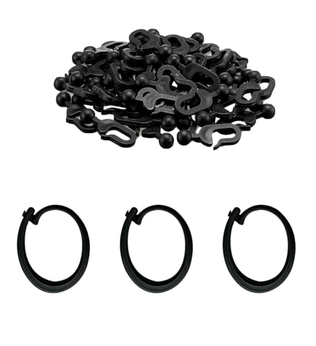 Kunststoffhaken für Moskitonetz- und Pavillon-Vorhänge, glattes Gleiten, rostfrei, Mehrzwecknutzung, 50 Stück