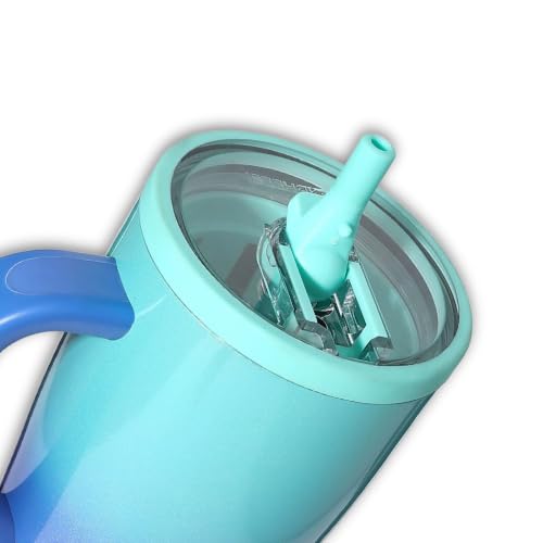 Image of Ice Shaker 32oz Tumbler with Handle & Straw | 32oz Ocean Breeze | Cold for 30+ Hours | 2-in-1 Tumbler Shaker Bottle | Odor-Free 32 ounce Bottle for Water, Protein Shakes, Smoothies, Cocktails