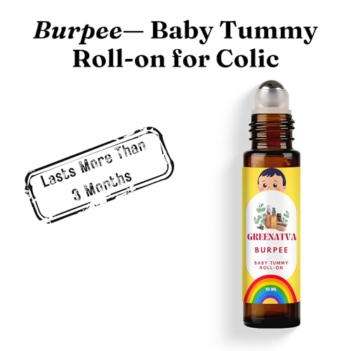Image of Burpee Tummy Roll On for Baby Colic | 10ml Hing Roll On for New Born Baby 3 Months + | ISO Certified Ayurvedic Plant Based Stomach Gas Relief Roller for Babies & Kids | No Microplastic