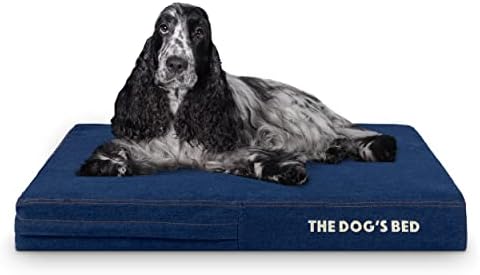 The Dogs Bed Orthopaedic Dog Bed Large Grey Plush 101x64x15cm, Waterproof Memory Foam Dog Bed