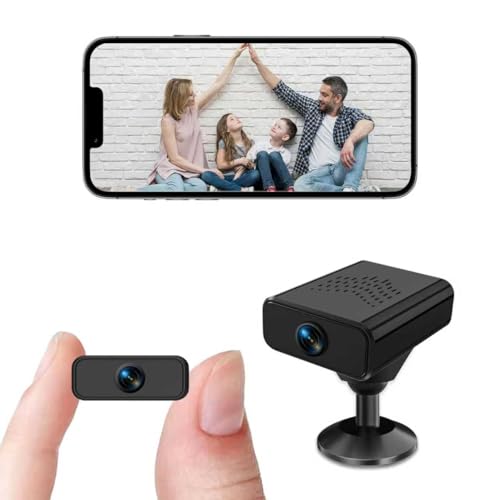 FJJVFF Mini Kamera-4K HD Kleine Kamera-WLAN Mini-Kamera Live Übertragung Handy APP, WiFi Camera mit Magnetische, Mini Camera mit Nachtsicht und Bewegungserk