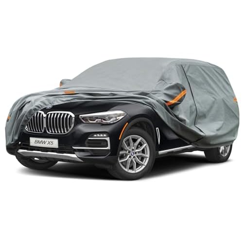 Kayme Heavy Duty SUV Car Cover Custom Fit BMW X5 (2007-2025) Waterproof All Weather for Automobiles, Full Exterior Covers Sun Rain UV Protection. grey