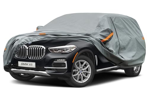 Image of Kayme Heavy Duty SUV Car Cover Custom Fit BMW X5 (2007-2025) Waterproof All Weather for Automobiles, Full Exterior Covers Sun Rain UV Protection.