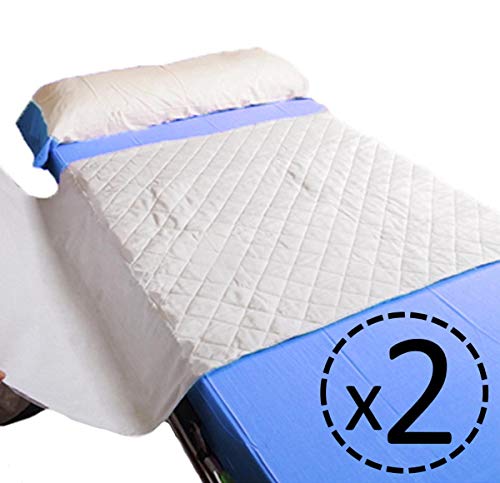 OrtoPrime Pack 2 Empapador Cama Super Absorbente 4,5 Litros - Más de 400 Lavados - Protector Colchón 4 Capas - Adultos Bebes y Niños 90 x 75 - Protector Cama con Alas - 2 Unidades