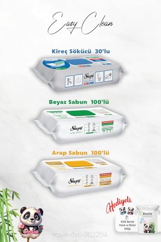 Arap ve Beyaz Sabun Katkılı Temizlik Havlusu 100'lü, Kireç Sökücü 30'lu ve Hediye