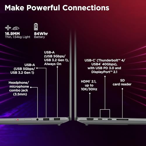 Image of Lenovo Yoga Pro 7 Aura Edition Intel Evo Core Ultra 9 285H (32GB RAM /1TB SSD /14.5 inch (36.8cm) /3K OLED Touchscreen /AI PC /Copilot+ PC /Windows 11 /Office Home 2024 + Lenovo AI Now /Grey /1.5Kg), 83KF004CIN