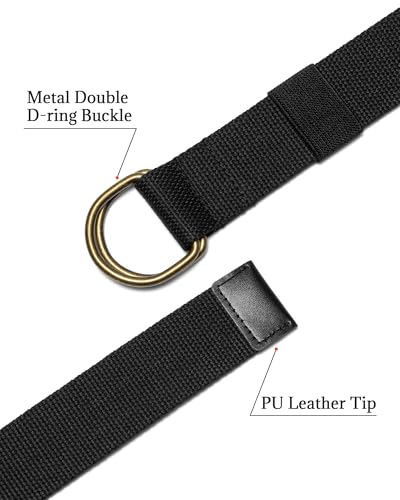 Image of Web Fabric Canvas Belt for Men Women with Double D Ring Buckle 1.5in Wide