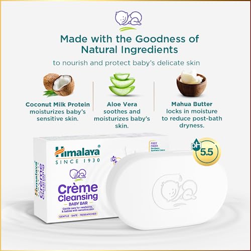 Image of Himalaya Baby Shampoo (400ml) + Creme Cleansing Baby Bar (75 gm) - Combo Set | No.1 Doctor Recommended Brand