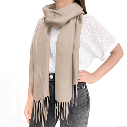 Catálogo de Pashminas para Mujer los 10 mejores. 45 Vedicci Pashmina para Mujer con Acabado Suave y Ligero - Ideal para Fiesta y Accesorios de Invierno - Bufanda/Chal - Ropa de Invierno - Scarf (Nude)