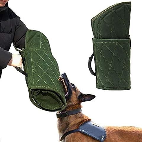 Dog Bite Sleeve Training Large Dogs, Fits Pitbull German Shepherd, K9, IPO, Best for Young Dogs Puppy Playing Biting Tugging Toy Interactive Play - Green Cover