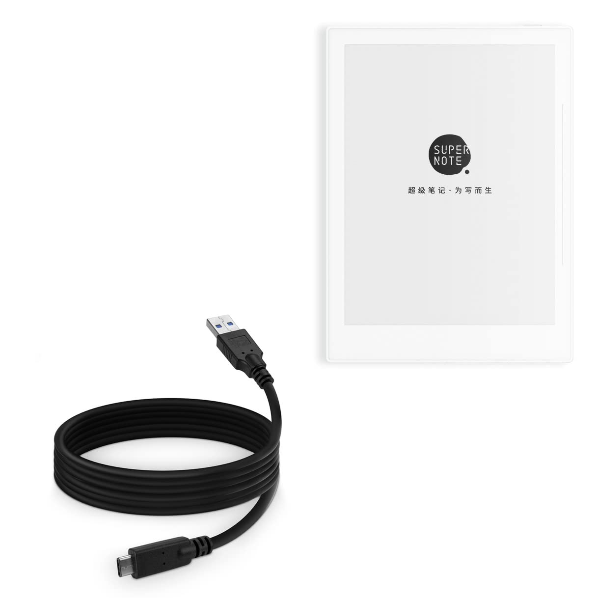 BoxWave Cable Compatible with Ratta SuperNote A6 Agile - DirectSync - USB 3.0 A to USB 3.1 Type C, USB C Charge and Sync Cable for Ratta SuperNote A6